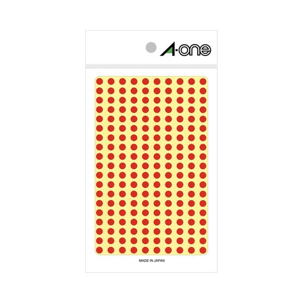 （まとめ） エーワン カラーラベル 丸型 (円形 ラウンド) 直径5mm赤 07061 1パック（1800片：200片×9シート） 【×30セット】