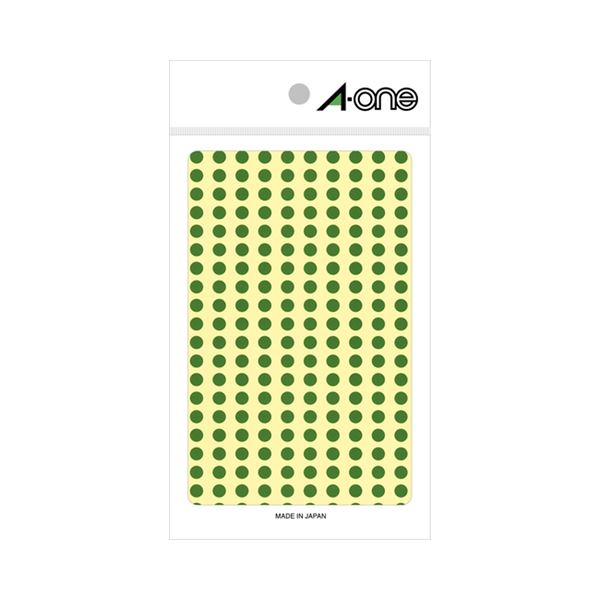 （まとめ） エーワン カラーラベル 丸型 (円形 ラウンド) 直径5mm緑 07063 1パック（1800片：200片×9シート） 【×30セット】