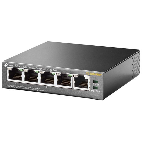 5ポート ギガビット PoE(4ポート) デスク (テーブル 机) トップ スイッチ TL-SG1005P 送料無料の通販は