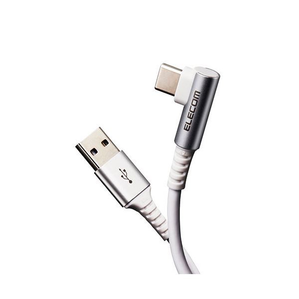 【5個セット】 USB Type Cケーブル 配線 タイプCケーブル 抗菌 清潔 ・抗ウィルス USB2.0(A-C) L字コネクタ 認証品 スマホ充電ケーブル 1.2m ホワイト MPA-ACL12NWHX5 白 送料無料の通販は