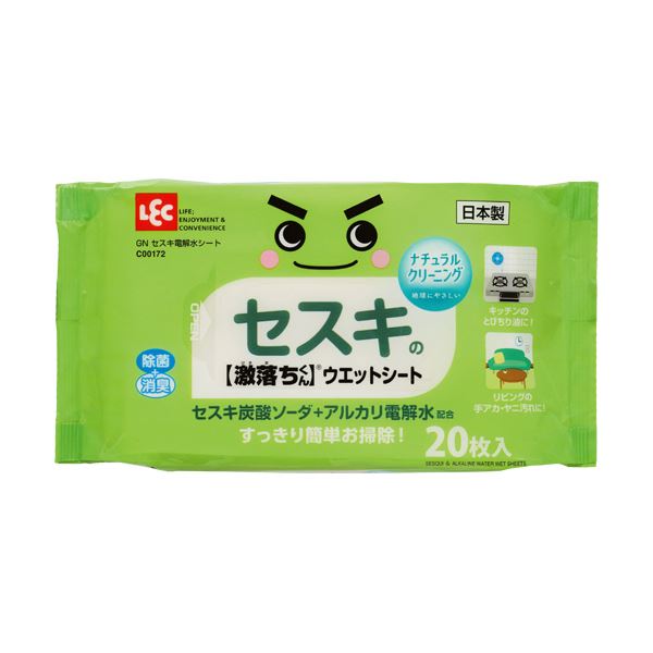 （まとめ）レック セスキ電解水シート C00172 1パック（20枚）【×20セット】 驚異のアルカリパワーで、頑固な油汚れもエリ・そで汚れも一撃で落とす 20枚入りのレック セスキ電解水シート、まとめ買いでお得な20セット 送料無料の通販は 7,213円