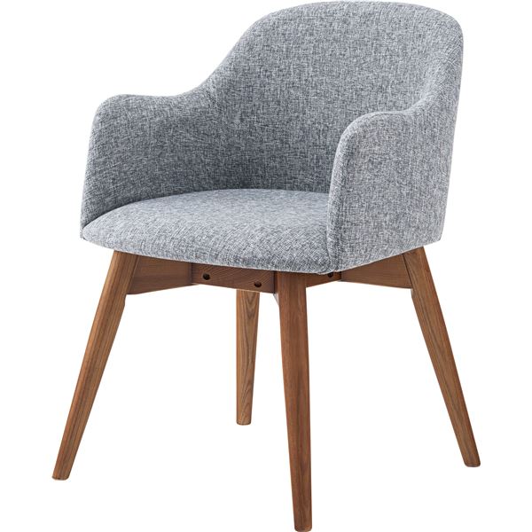 パーソナルチェア (イス 椅子) リビングチェア リビング用 応接チェア イス 椅子 幅50cm グレー×ブラウン 肘付き 木製 リビング ダイニング インテリア家具 茶 送料無料の通販は