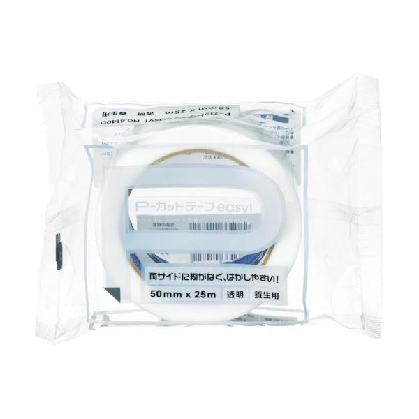 (まとめ) 寺岡製作所 P-カットテープ EASY4140D 50mm×25m 透明 4140D-TM50X25 1巻 【×5セット】 送料無料の通販は 6,148円
