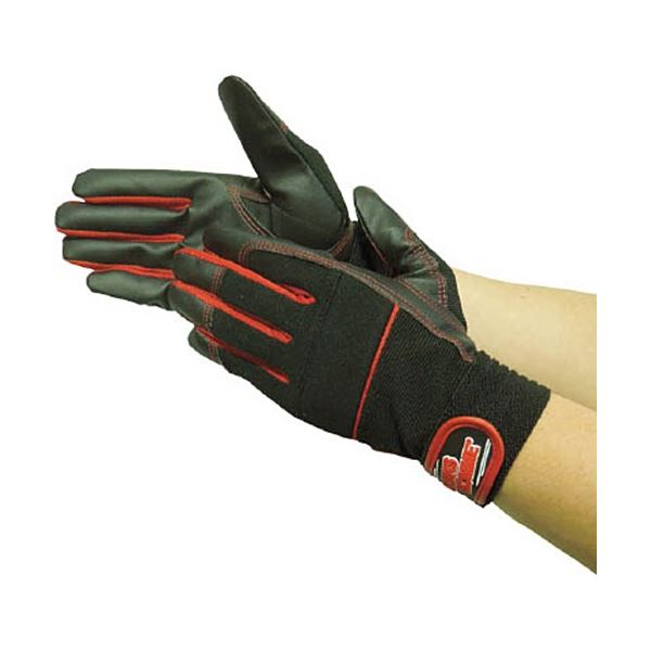 (まとめ) ユニワールド WORKS HOMME 合成皮革手袋 MPファイバー レッド L 2610-R-L 1双 【×3セット】 赤 送料無料の通販は