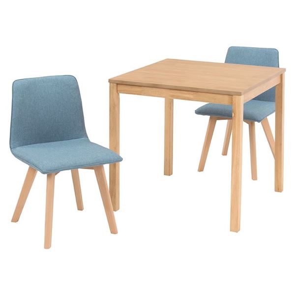 ダイニングセット 3点 ダイニングテーブルセット 約幅75cm ダイニングテーブル ダイニング用テーブル 食卓テーブル 机 ナチュラル×1 ダイニングチェア ダイニング用チェア イス 食卓 椅子 ブルー×2 組立品 リビング 青 送料無料の通販は