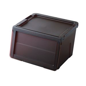 整理 収納 ボックス 整理 収納 ケース 幅45cm Mサイズ クリアブラウン 8個セット スタッキング キャスター対応 日本製 国産 プロフィックス カバコ 茶 送料無料の通販は