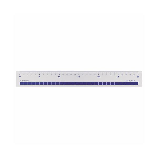 (まとめ) ライオン事務器 再生アクリル直線定規30cm No.10MR 1本 【×30セット】 見やすい 数字が大きくなる 5cmごとの定規 再生アクリル直線定規30cm 1本で30セット 送料無料