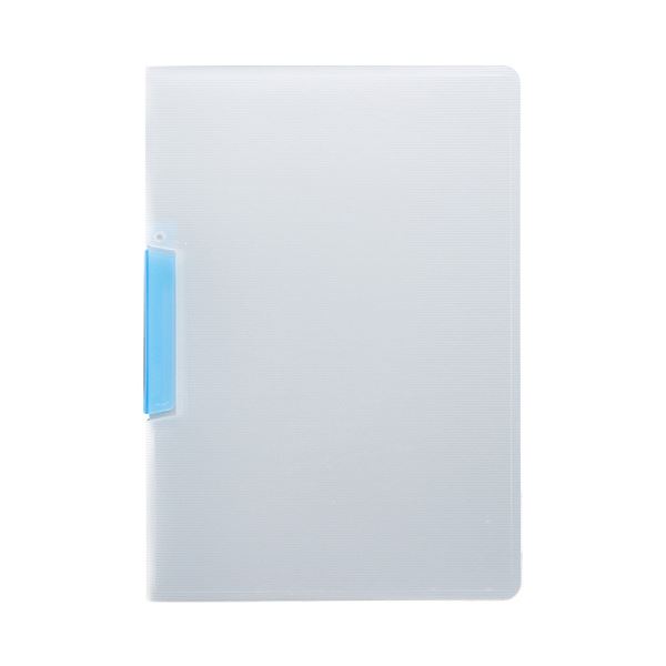(まとめ) TANOSEE スライドクリップファイルA4タテ クリアブルー 1冊 【×100セット】 青 送料無料の通販は
