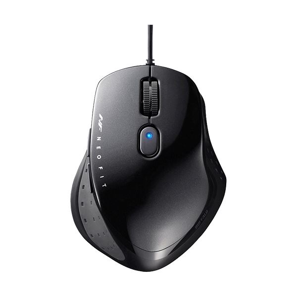 （まとめ）バッファロー 有線 BlueLED5ボタン ネオフィットマウス Mサイズ ブラック BSMBU510MBK 1個【×3セット】 黒 シーンに合わせて変幻自在な持ち心地 ユニバーサルフィット有線マウス Mサイズ ブラック 黒 送料無料の通販は