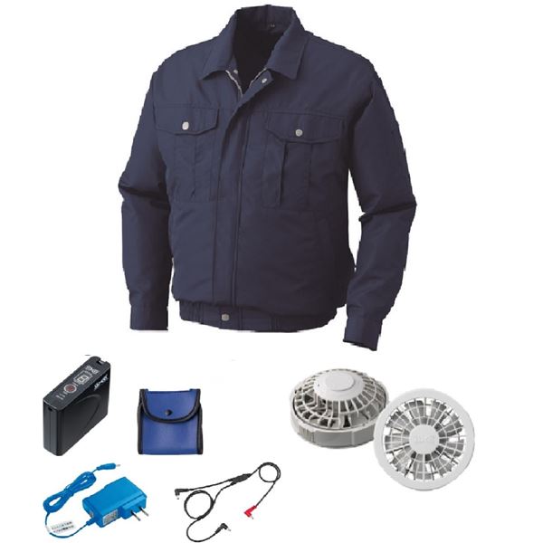 KU90540 空調服 R ポリエステル製 FAN2200G・RD9261・LISUPER1セット ダークブルー M 青 送料無料