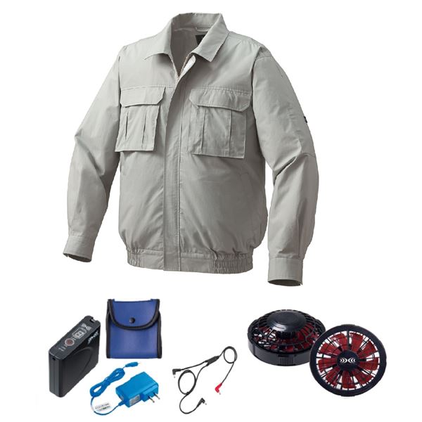 KU91900 空調服 R 綿薄手 脇下マチ付き FAN2200BR・RD9261・LISUPER1セット モスグリーン 3L 緑 送料無料