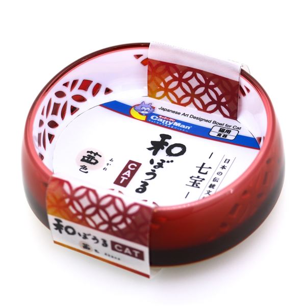 （まとめ）キャティーマン和ぼうる CAT 七宝 茜色【×6セット】 輝く宝石のようなキャティーマン和ぼうる CAT 七宝 茜色【×6セット】- 美しさと優雅さを纏う煌めきの世界 送料無料 その他猫用品・キャットフード