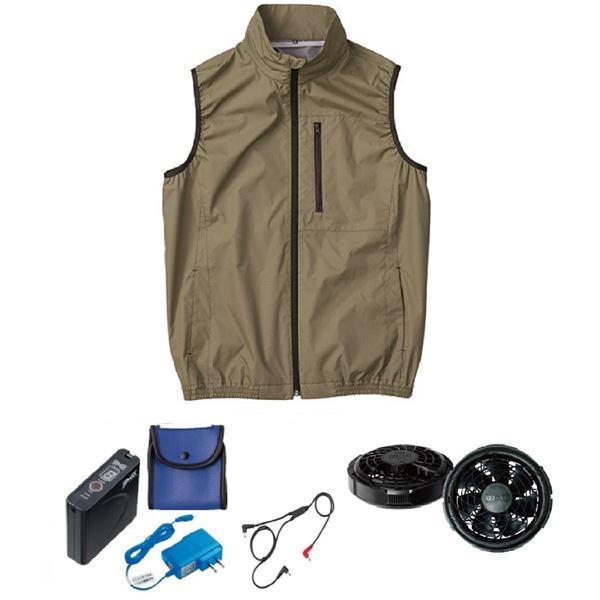 KU92030 空調服 R 綿・ポリ混紡 横ファン FAN2300B・CBB500ロング