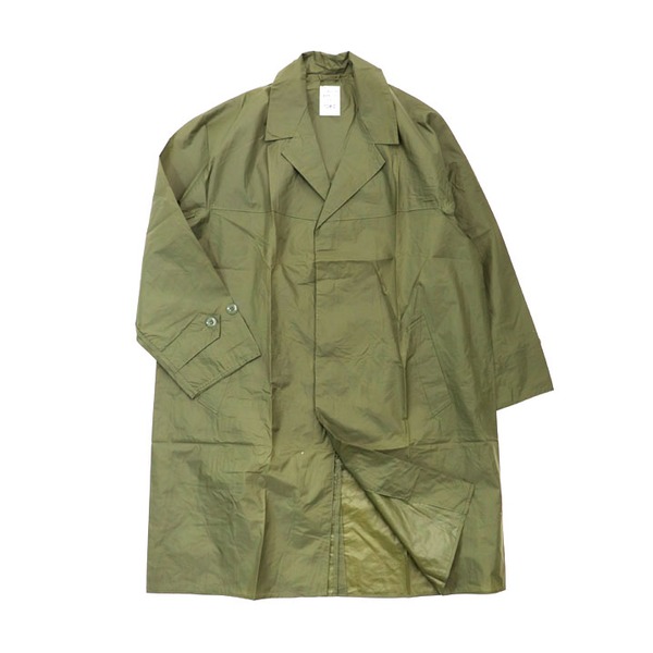 フランス軍 放出 レインコート 92 Mサイズ グリーン ナイロン デッドストック 未使用 ミリタリーウェア ミリタリーコート 上着 緑 送料無料