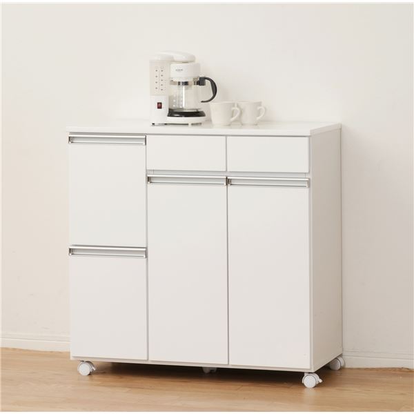 ダイニング ダストボックス4D ホワイト 【完成品】 白