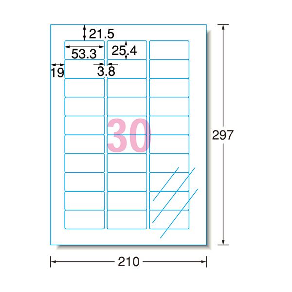 (まとめ) エーワン ラベルシール[インクジェット]光沢フィルム・透明 A4 30面 53.3×25.4mm 28973 1冊(10シート) 【×10セット】 送料無料
