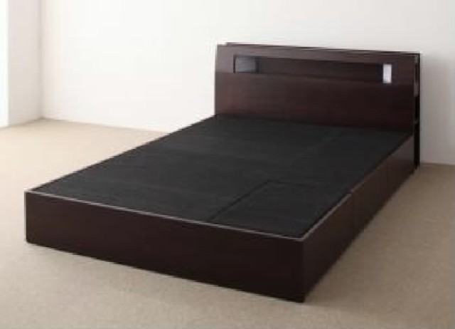 シングルベッド 茶 整理 収納付き ベッド用ベッドフレームのみ 単品 モダンライト・コンセント整理 ベッド( 幅 :シングル)( 奥 値打ち  インテリア・寝具