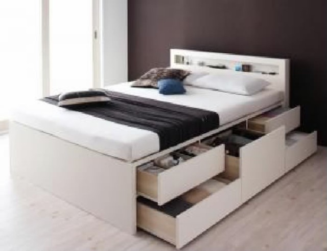 シングルベッド 大容量 大型 整理 収納 ベッド 薄型スタンダード