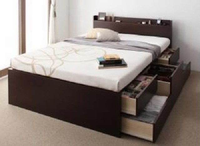 セミシングルベッド 大容量 大型 整理 収納 ベッド 薄型プレミアム