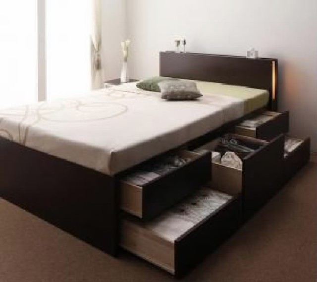 セミシングルベッド 白 大容量 大型 整理 収納 ベッド 薄型プレミアム