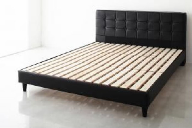 クイーンサイズベッド 黒 デザインベッド用ベッドフレームのみ 単品 