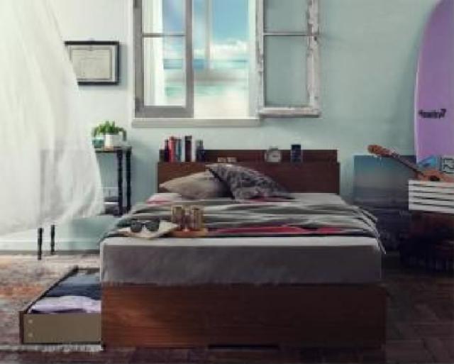 ダブルベッド 黒 茶 ウォルナットブラウン ブラック スタンダードポケットコイルマットレス付き すのこベッド 収納付き コンセント付き の通販はau Pay マーケット 株式会社夢の小屋