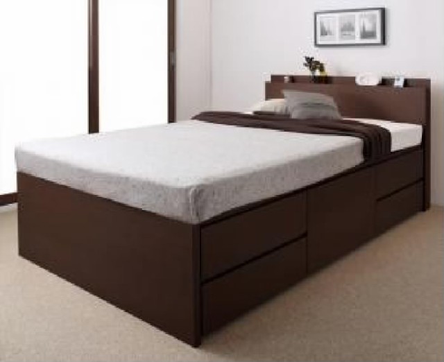 セミシングルベッド 白 大容量収納ベッド 薄型スタンダードボンネル