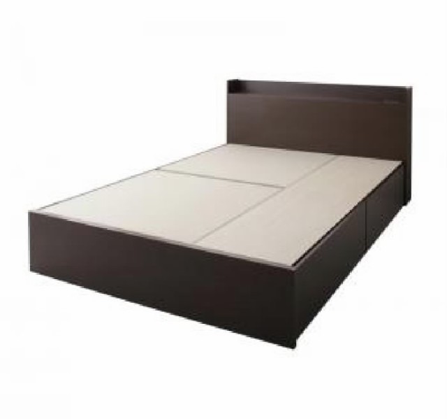 ダブルベッド 白 整理 収納付き ベッド用ベッドフレームのみ 単品 国産