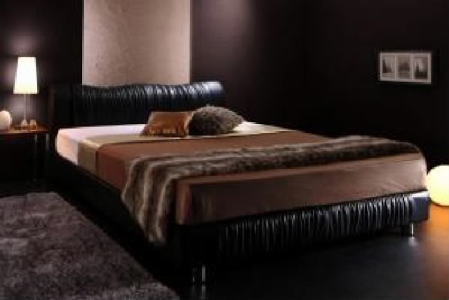 シングルベッド 白 黒 デザインベッド プレミアムボンネルコイル
