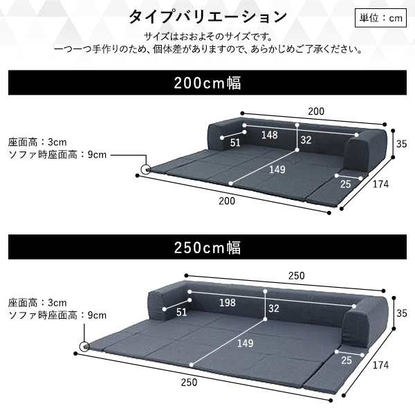 〔カバー単品 〕 洗える ウォッシャブル 2WAYフロアソファ 低い フロアタイプ ローソファ ロータイプ 専用カバー Mサイズ 幅200cm ダリア