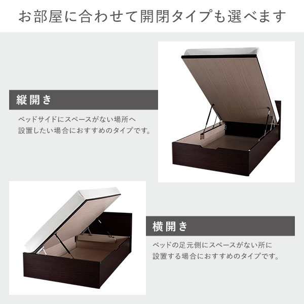 単品 〔組立設置サービス付き〕 日本製 収納ベッド 通常丈 セミ