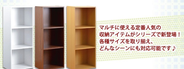 カラーボックス/整理 収納 棚 同色3個セット 【3段 ホワイト】 ロング