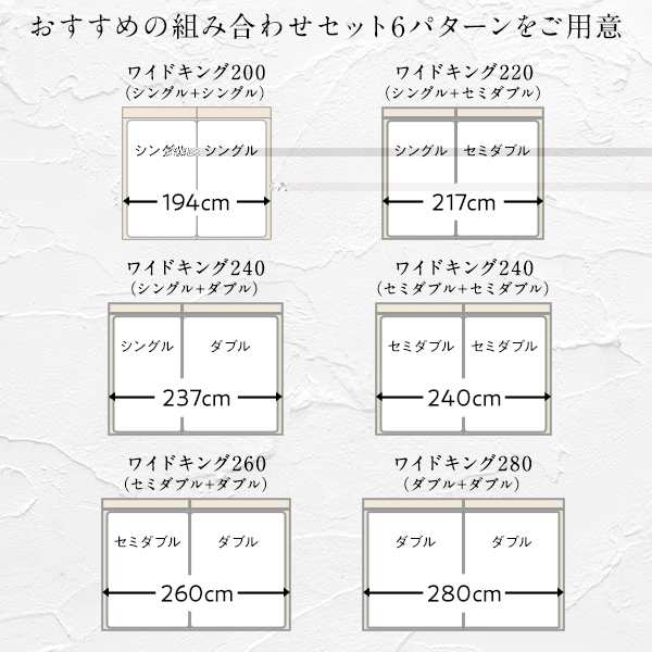 ベッド ワイドキング 280(D+D) ポケットコイルマットレス付き ブラック