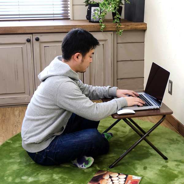 折りたたみテーブル 机 約幅480mm ロータイプ 低い ヴィンテージ レトロ アンティーク ブラウン 金属 スチール 折りたたみ ミニテーブル  の通販はau PAY マーケット 株式会社夢の小屋 au PAY マーケット－通販サイト