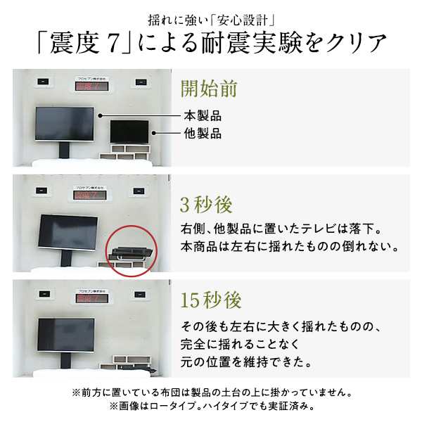 壁寄せTVスタンド【棚無し・ロータイプ 低い ブラウン】高さ調整可能