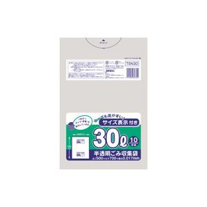 （まとめ）容量表示入りポリ袋 30L 10枚入×60パック 透明な掃除の味方 容量表示付きポリ袋でスッキリ30L 10枚入り×60パック 送料無料