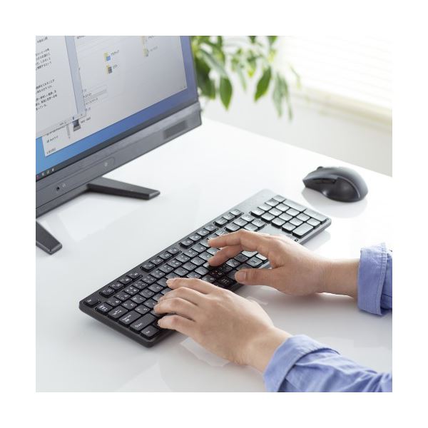 ワイヤレス静音キーボード SKB-WL37BK 静かで快適なワイヤレス静音キーボード キー入力音を気にせず、集中力を高め、ストレスフリーなタイピングを実現 自由な位置で使え、デスク周りもスッキリ 快適なキータイピングを求める方におすすめ 送料無料