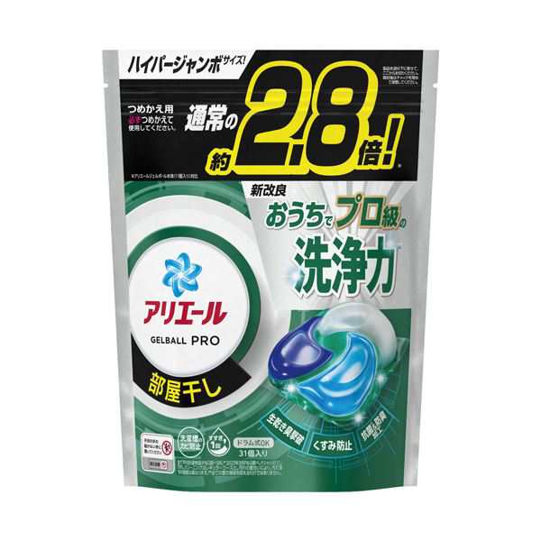 （まとめ） P＆Gアリエール ジェルボールプロ 部屋干し用 つめかえ用 ハイパージャンボ 1パック（31個） 【×5セット】 送料無料