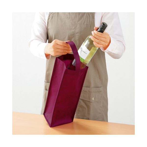 まとめ） TANOSEE 不織布ワイン袋ヨコ130×タテ370×マチ幅85mm ワイン