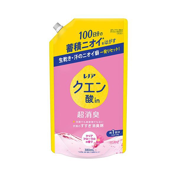 （まとめ） P＆Gレノア クエン酸in超消臭 クリアフローラルの香り つめかえ用 380ml 1個 【×10セット】 （まとめ） P＆Gレノア クエン酸