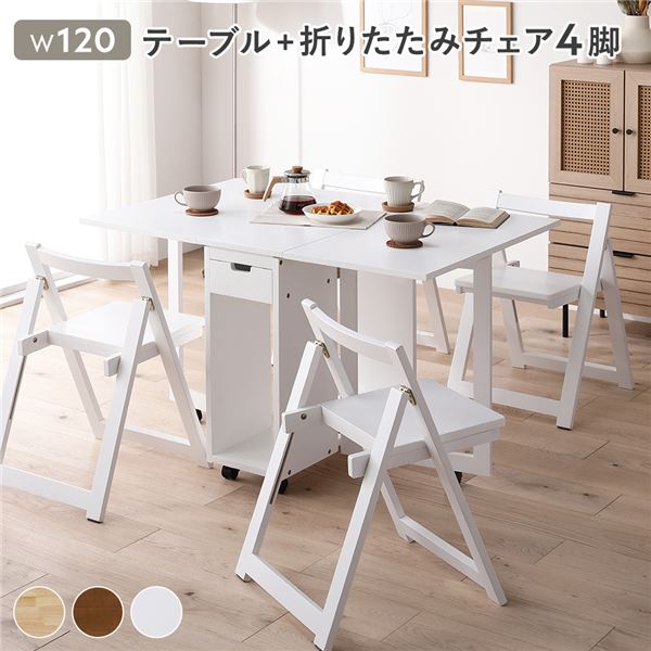 ホワイトダイニングテーブルと椅子4脚セット