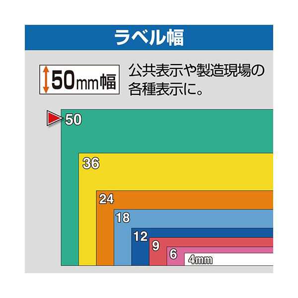 キングジム テプラPRO テープカートリッジ EXロングテープカートリッジ（EXロングテープ専用ケース付） 50mm 白／黒文字 SS50K-EX1個 送