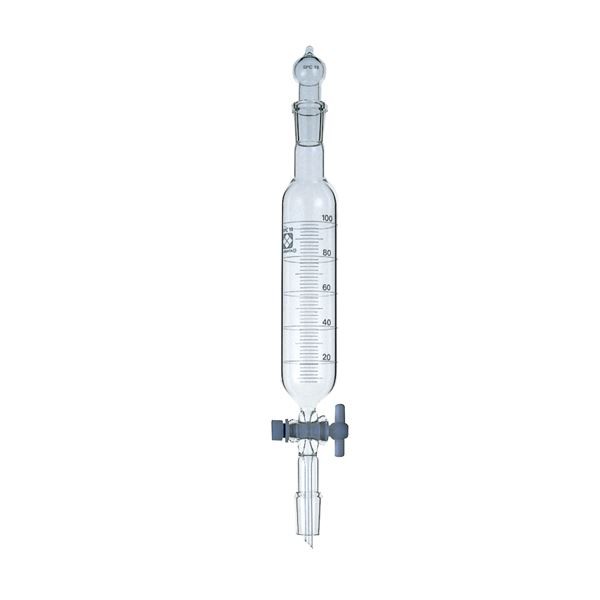 【柴田科学】SPC パソコン 分液ロート筒形 PTFEコック付 目盛付 100mL 030270-19100 進化した分液ロート 容量100mL筒形PTFEコック