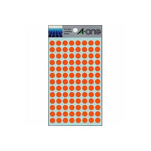 （まとめ） エーワン カラーラベル 丸型 (円形 ラウンド) 9mm径 07005 橙 1P14シート（1456片）入 【×10セット】 送料無料 5,159円