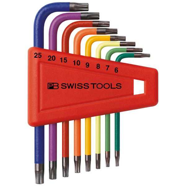 PB SWISS TOOLS 410H／6-25RB L型レインボーヘクスローブレンチセットパックナシ カラフルな虹の輝きが魅力のL型ヘクスローブレンチセッ