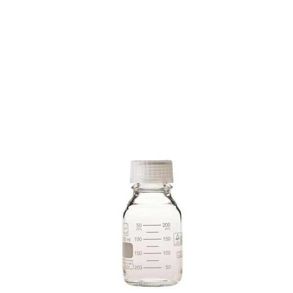 【柴田科学】プレミアムボトル（メジュームびん） 白キャップ付 250mL【10個】 017260-250A プレミアムホワイトキャップボトル（メジュー