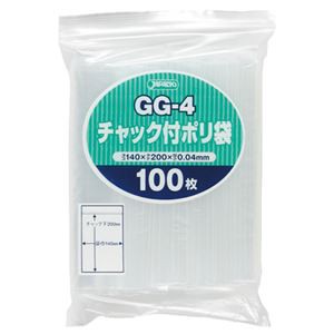 まとめ) ジャパックス チャック付ポリ袋 ヨコ140×タテ200×厚み0.04mm