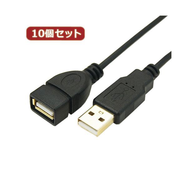 変換名人 10個セット 極細USBケーブル 配線 Aオス-Aメス 5m USB2A-AB／CA500X10 超薄型で高品質な5mの極細USBケーブル データ転送と充電