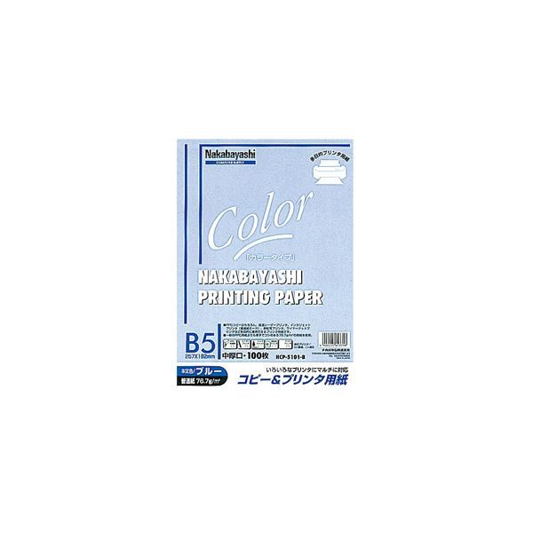 (業務用セット) コピー＆プリンタ用紙 カラータイプ B5 100枚入 HCP-5101-B【×20セット】 送料無料