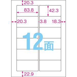 （まとめ） TANOSEE 屋外用ラベル レーザー用 A4 12面 1冊（20枚） 【×5セット】 屋外でも安心 高品質プリンターラベル レーザー用A4サ